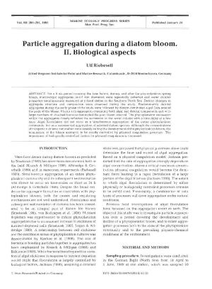 Particle Aggregation During a Diatom Bloom. 11. Biological Aspects