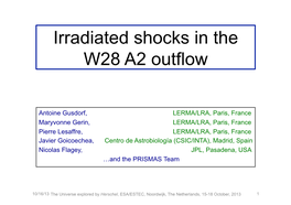 Irradiated Shocks in the W28 A2 Outflow