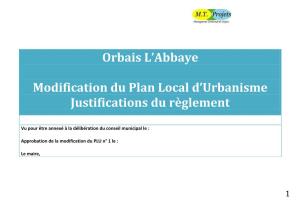Orbais L'abbaye Modification Du Plan Local D'urbanisme Justifications Du