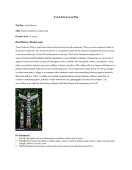 Totem Pole Lesson Plan