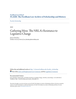 The NRLA's Resistance to Legislative Change James J