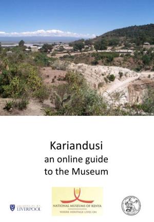 Kariandusi an Online Guide to the Museum Kariandusi – a Site in Kenya’S Rift Valley