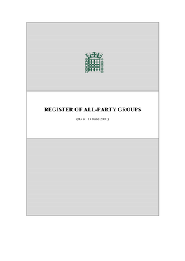 Register of All-Party Groups