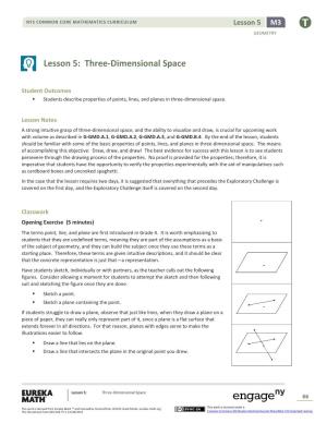 Lesson 5: Three-Dimensional Space