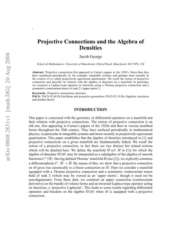 Projective Connections and the Algebra of Densities