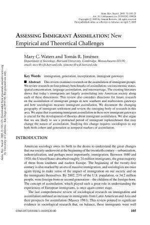 ASSESSING IMMIGRANT ASSIMILATION: New Empirical and Theoretical Challenges
