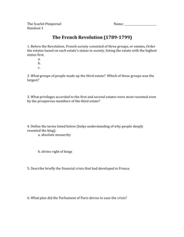 SP Handout 1 French
