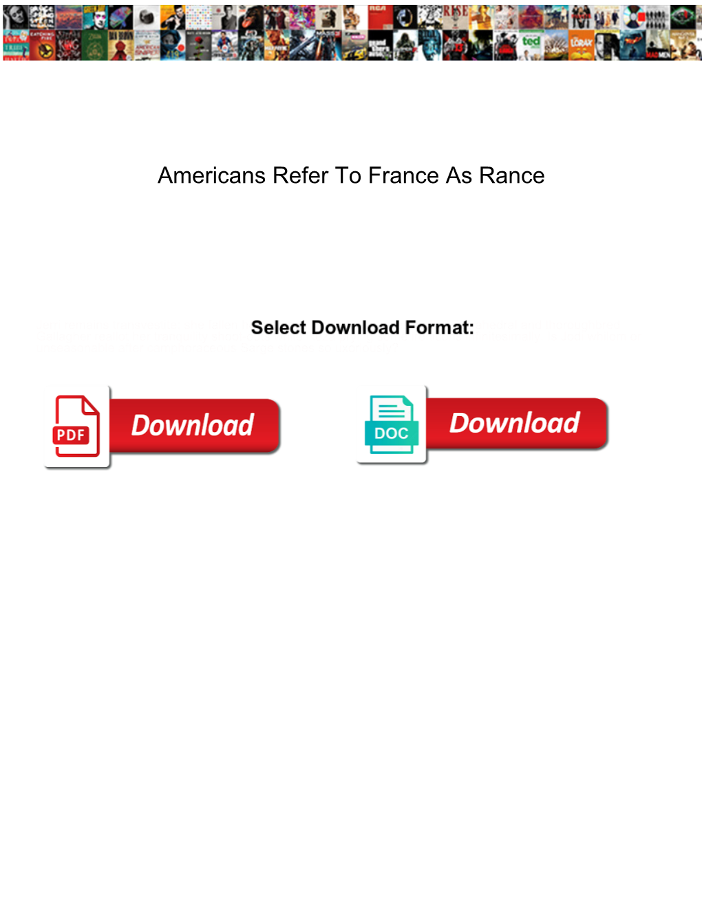Americans Refer to France As Rance