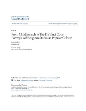Portrayals of Religious Studies in Popular Culture Brian Collins Ohio University