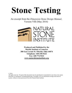 Stone Testing
