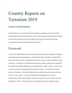 Country Reports on Terrorism 2019