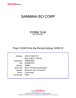 Sanmina-Sci Corp