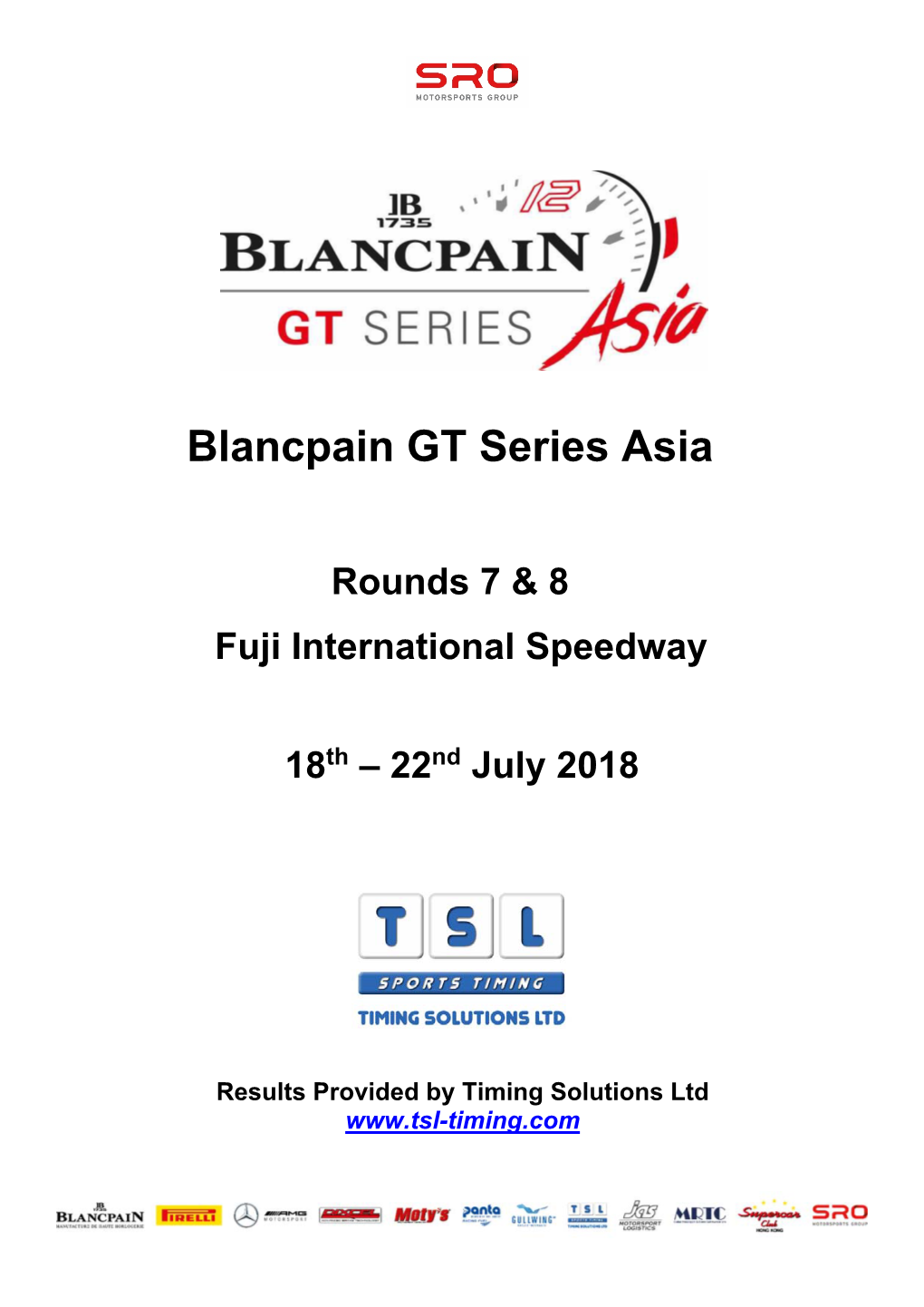 Blancpain GT Series Asia