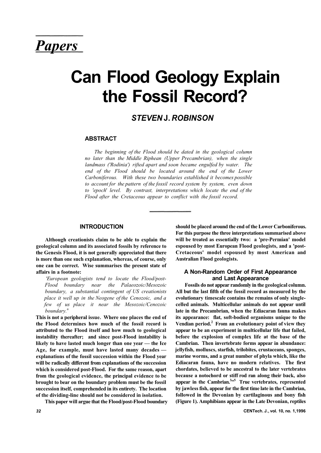 Can Flood Geology Explain the Fossil Record?