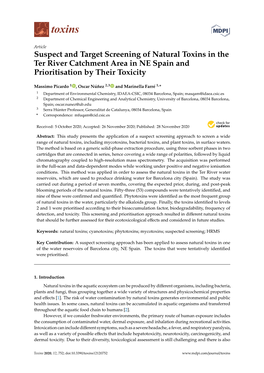 Suspect and Target Screening of Natural Toxins in the Ter River Catchment Area in NE Spain and Prioritisation by Their Toxicity