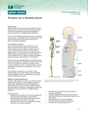 Posture for a Healthy Back