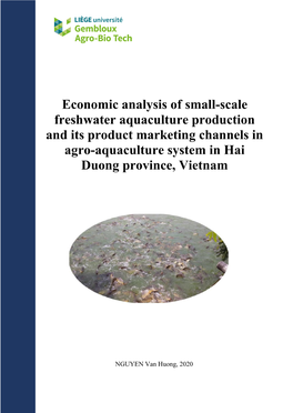 Economic Analysis of Small-Scale Freshwater Aquaculture Production and Its Product Marketing Channels in Agro-Aquaculture System in Hai Duong Province, Vietnam