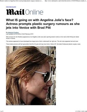 Bizarre Marks on Angelina Jolie's Neck Prompt Plastic Surgery Rumours As