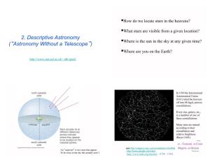 2. Descriptive Astronomy (“Astronomy Without a Telescope”)