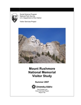 Mount Rushmore National Memorial Visitor Study