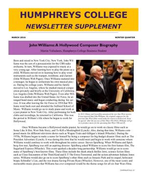 Humphreys College Newsletter Supplement