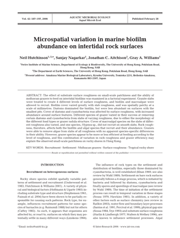 Microspatial Variation in Marine Biofilm Abundance on Intertidal Rock Surfaces