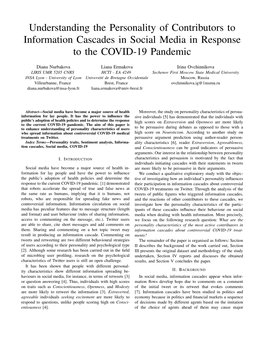 Understanding the Personality of Contributors to Information Cascades in Social Media in Response to the COVID-19 Pandemic