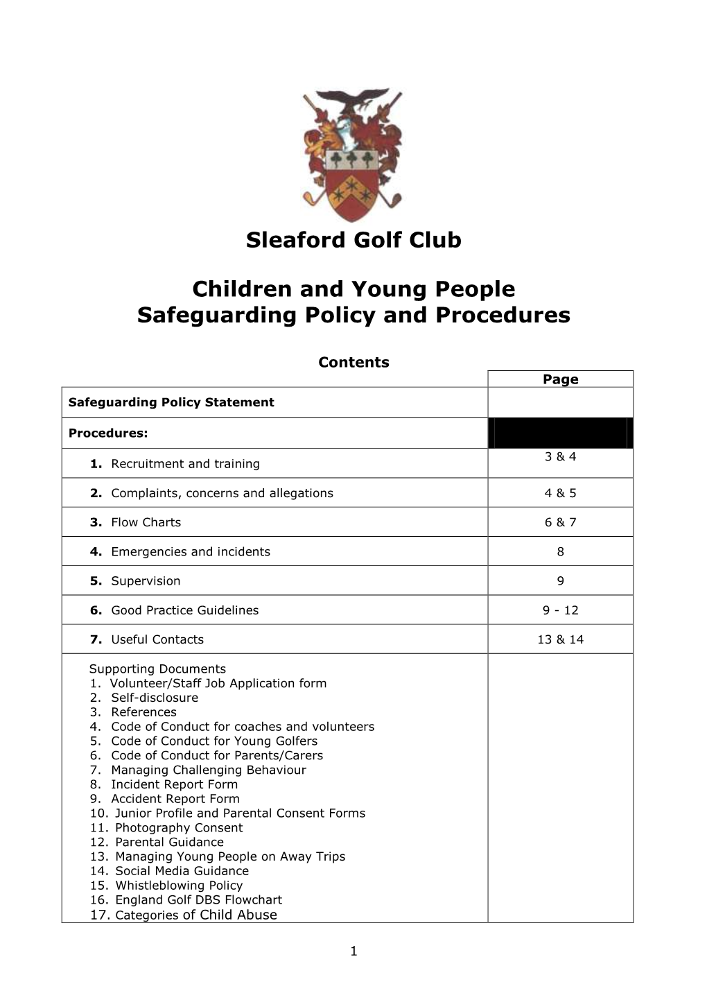 Sleaford Golf Club Children and Young People Safeguarding Policy