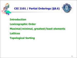 CSI 2101 / Partial Orderings (§8.6)