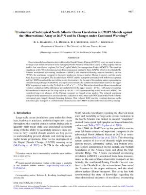 Evaluation of Subtropical North Atlantic Ocean Circulation in CMIP5 Models Against the Observational Array at 26.5°N and Its Changes Under Continued Warming
