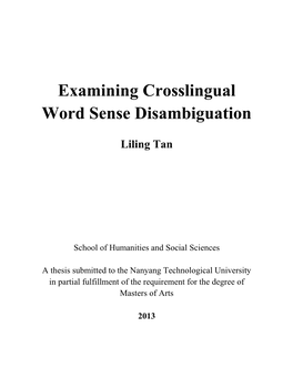 Examining Crosslingual Word Sense Disambiguation