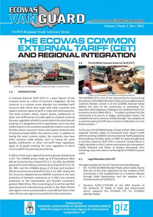 The Ecowas Common External Tariff (Cet) and Regional Integration