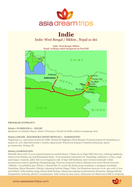 Indie: West Bengal / Sikkim , Nepal 21 Dni