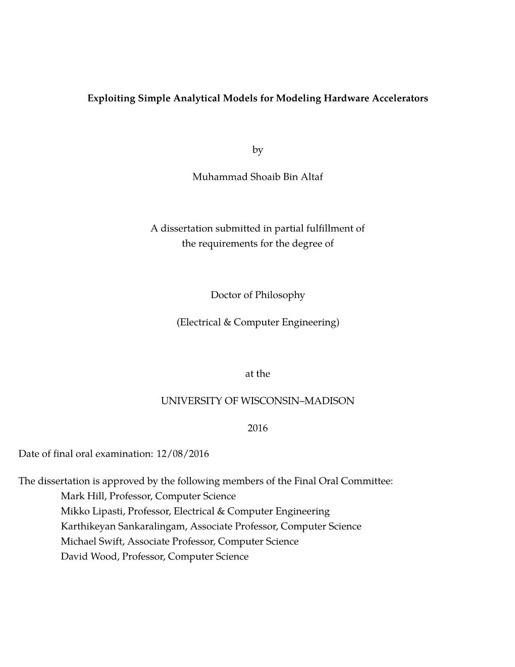 Exploiting Simple Analytical Models for Modeling Hardware Accelerators