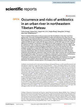 Occurrence and Risks of Antibiotics in an Urban River in Northeastern