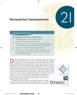 Asymmetric Information 21