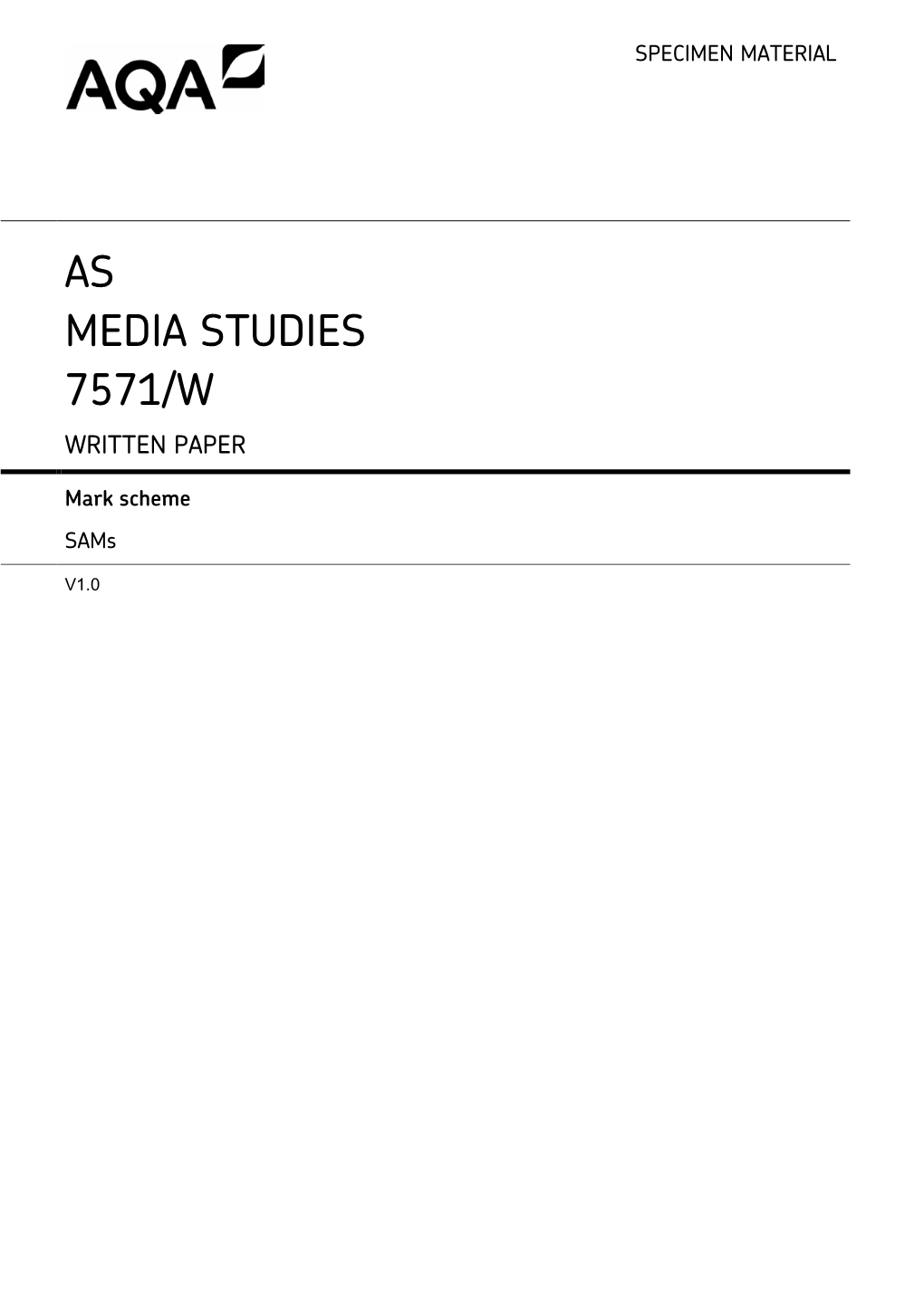 As Media Studies 7571/W