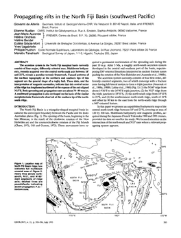 Propagating Rifts in the North Fiji Basin (Southwest Pacific)