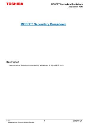 MOSFET Secondary Breakdown Application Note