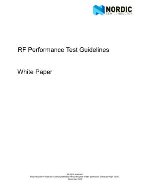 RF Performance Test Guidelines White Paper