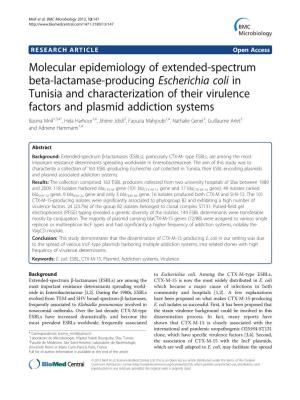 Molecular Epidemiology of Extended-Spectrum Beta-Lactamase