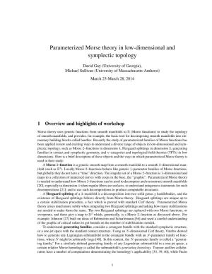 Parameterized Morse Theory in Low-Dimensional and Symplectic Topology