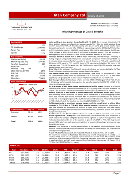 Titan Company Ltd January 18, 2019