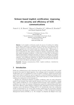 Schnorr-Based Implicit Certification