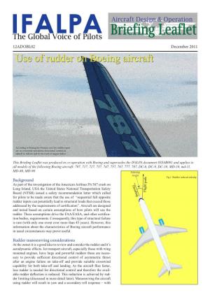 Use of Rudder on Boeing Aircraft