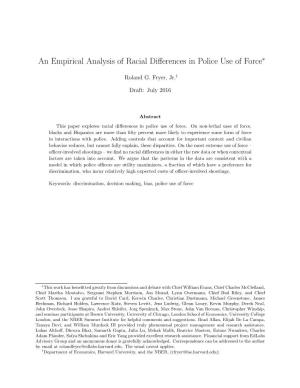 An Empirical Analysis of Racial Differences in Police Use of Force