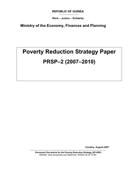 Guinea: Poverty Reduction Strategy Paper