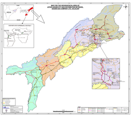 Map for the Geographical Area of Upper Assam City Gas Distribution Network, Assam Gas Company Ltd., Duliajan
