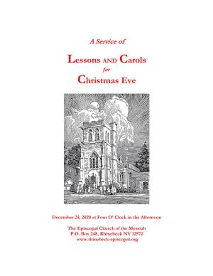 A Festival of Lessons and Carols in Preparation for Christmas