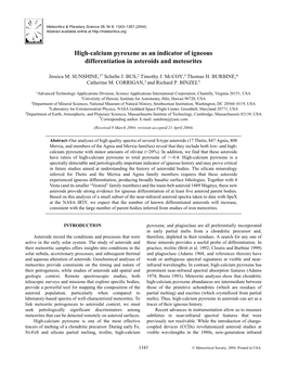 High-Calcium Pyroxene As an Indicator of Igneous Differentiation in Asteroids and Meteorites